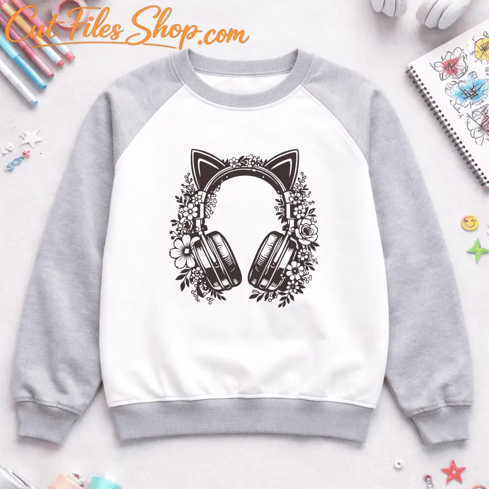 cat ear headphones png design