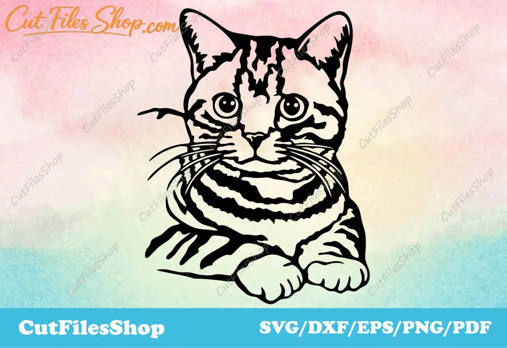 Cat svg download, animal svg files for cricut, pet svg files, dxf animals for laser cut - Cut Files Shop