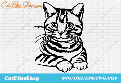 Cat svg download, animal svg files for cricut, pet svg files, dxf animals for laser cut - Cut Files Shop