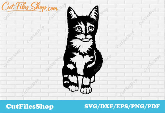 Cat svg for cricut, Cat decor making, Dxf for laser cut, Vinyl cutting, Stickers making - Cut Files Shop