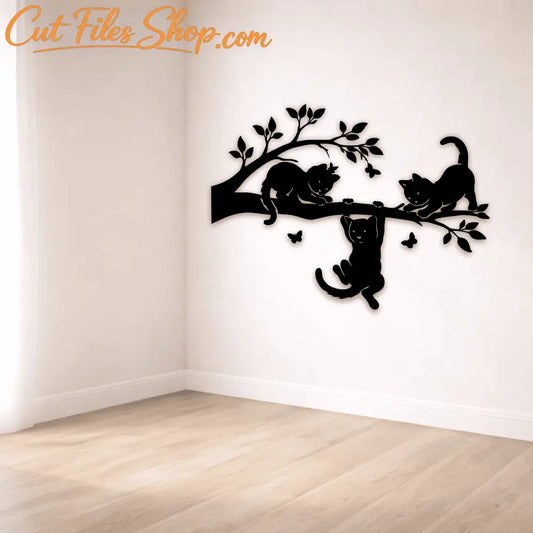 Cute cat silhouette DXF cutting file