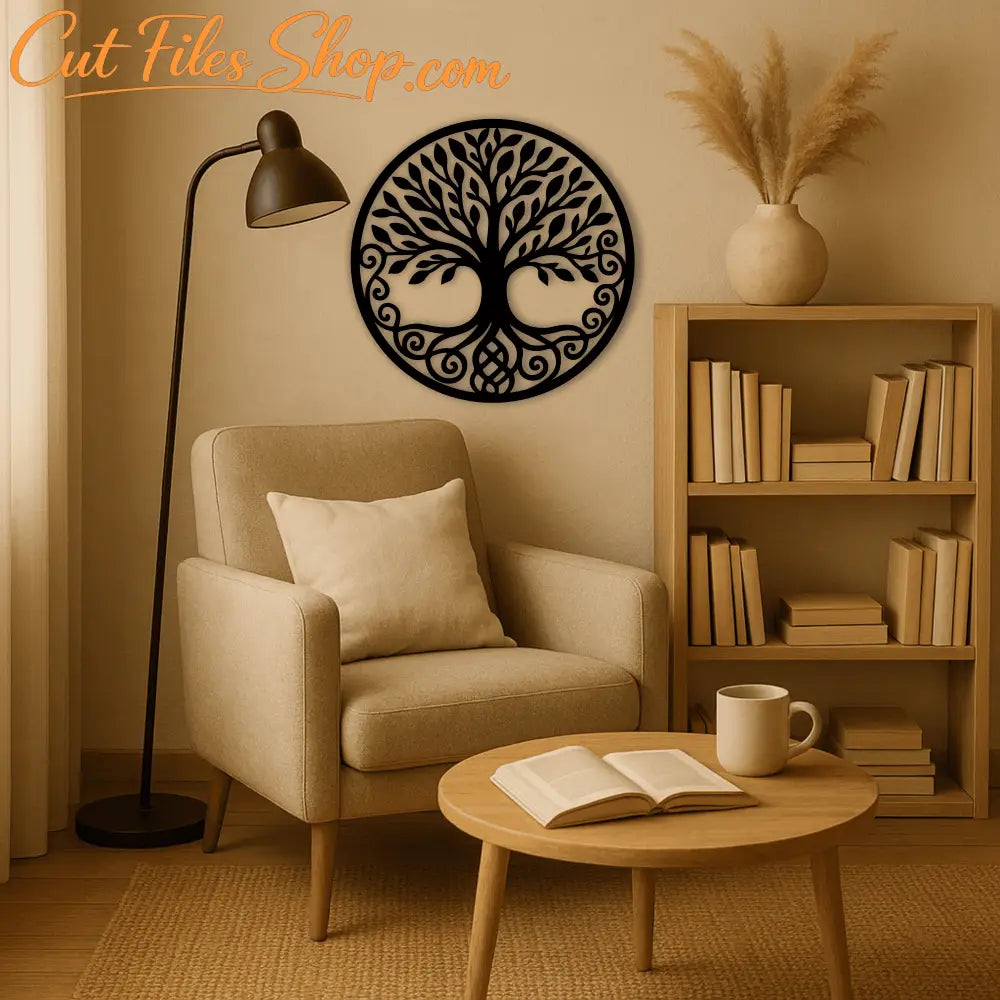 Laser-ready tree of life vector design