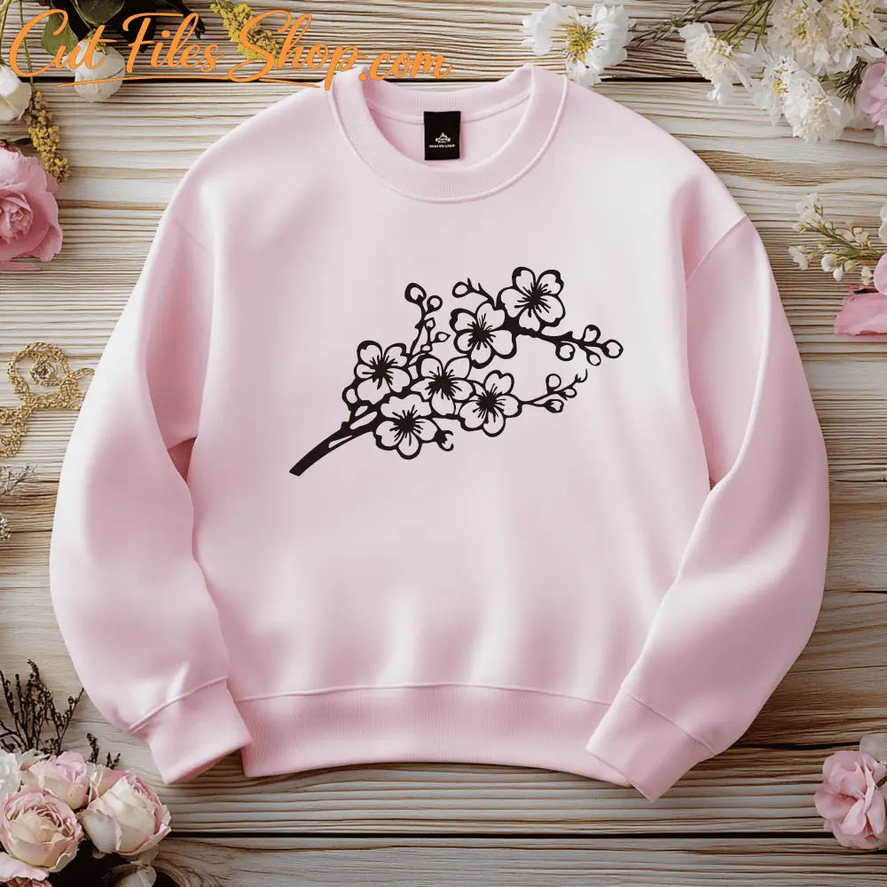 Cherry tree bloom DXF for laser engraving