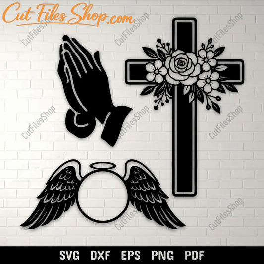Christian Cross SVG DXF EPS PNG for Cricut, laser cutting, CNC and sublimation
