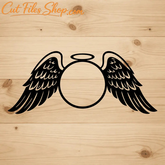 Angel wings with halo SVG EPS for Cricut, sublimation and crafts