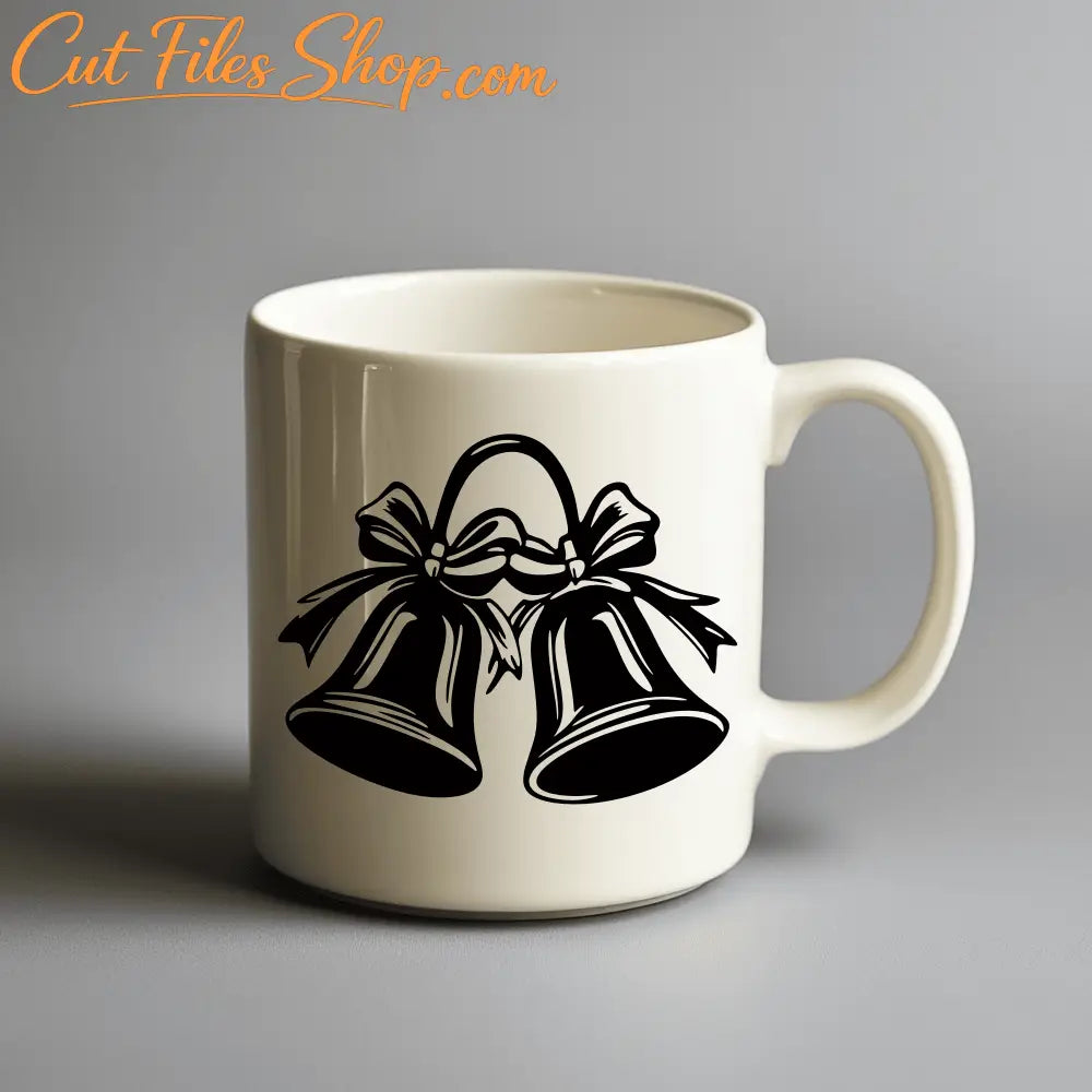 Downloadable Christmas Bell SVG, DXF, and PNG: DIY Crafts, Christmas mug design