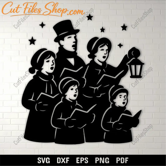 Christmas carolers SVG cutting file for Cricut and Silhouette