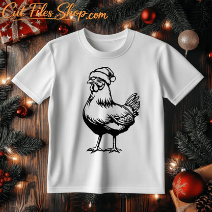 Christmas Chickens Cutting Files, SVG for Cricut & Silhouette, DXF for Laser Engraving, Sublimation T-Shirt Design, Christmas GIFT