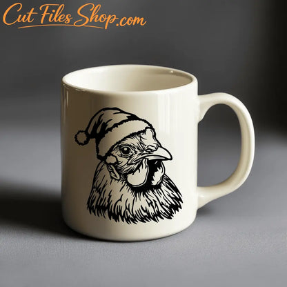 Christmas Chickens SVG, DXF for Laser Engraving, Cutting Files for Cricut & Silhouette, Perfect for Sublimation T-Shirt Design, PDF files for Sublimation, Glowforge cut files