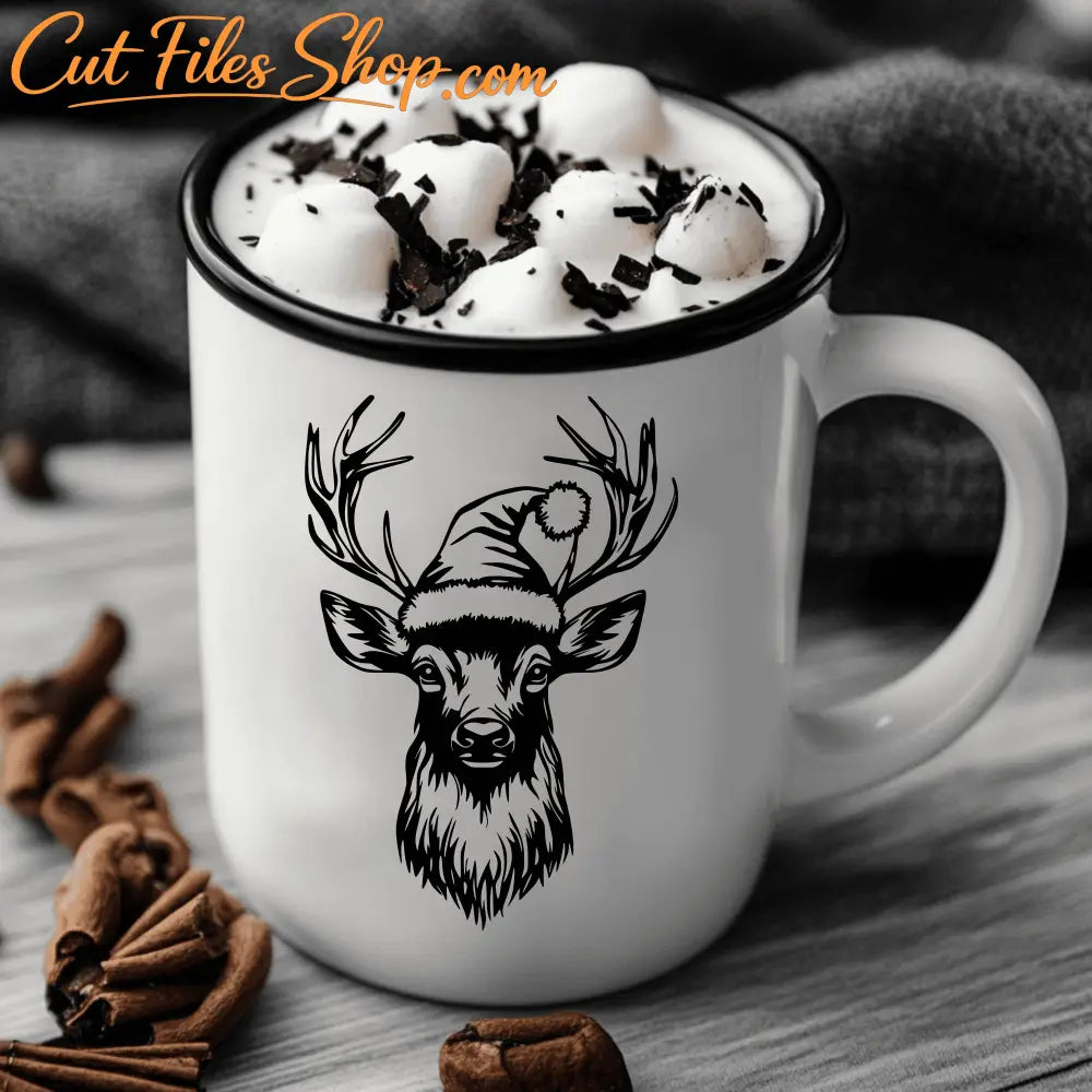 Christmas Deer SVG | Sublimation Design, Printable, Cutting File, Christmas Mug 