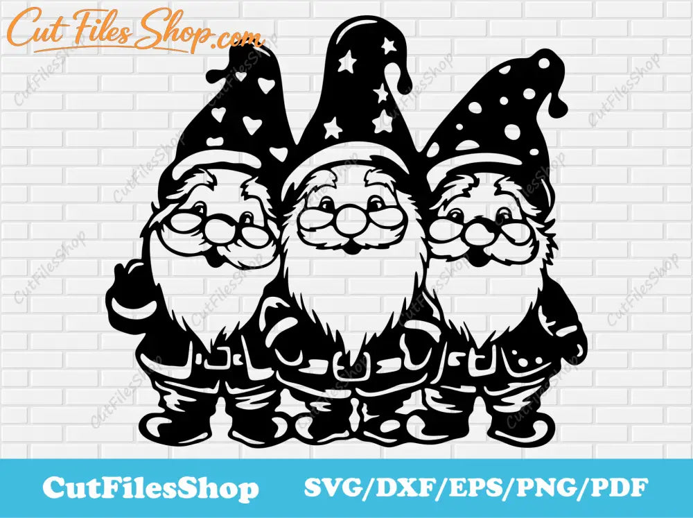 Christmas gnomes Svg for Cricut, Christmas Cut files, Clip Art for T - shirt, Christmas Gnomes Dxf for Laser cut - Cut Files Shop