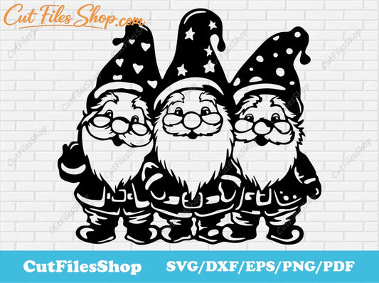 Christmas gnomes Svg for Cricut, Christmas Cut files, Clip Art for T - shirt, Christmas Gnomes Dxf for Laser cut - Cut Files Shop