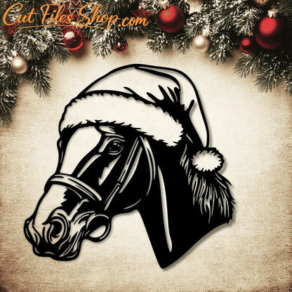 Christmas Horse Clipart SVG PNG, DXF for Laser, Cutting Files for Cricut & Silhouette, Perfect for T-Shirt Design, Christmas Animals clipart