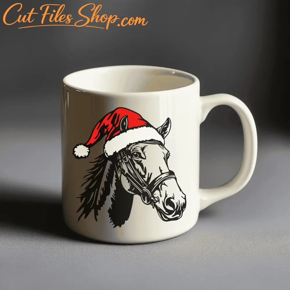 Farm Life Christmas Horse SVG PNG, DXF for Laser Cutting, Cricut & Silhouette Cut Files, T-Shirt Design, Christmas Mug Art, Trendy Svg