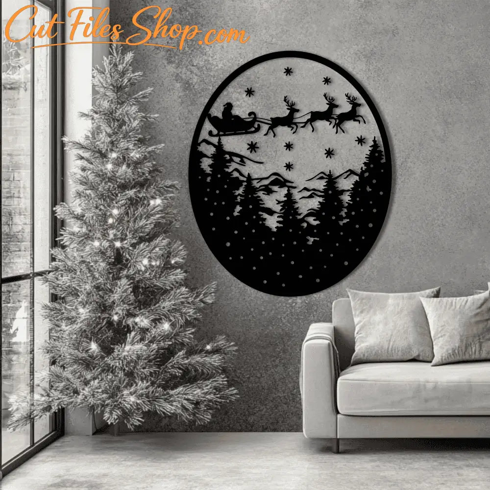Free Download: Santa's Sleigh SVG Silhouette for Cricut, CNC Machines, DTF Print