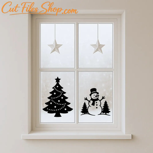Santa in sleigh DXF cutting file for Cricut Silhouette or Glowforge
