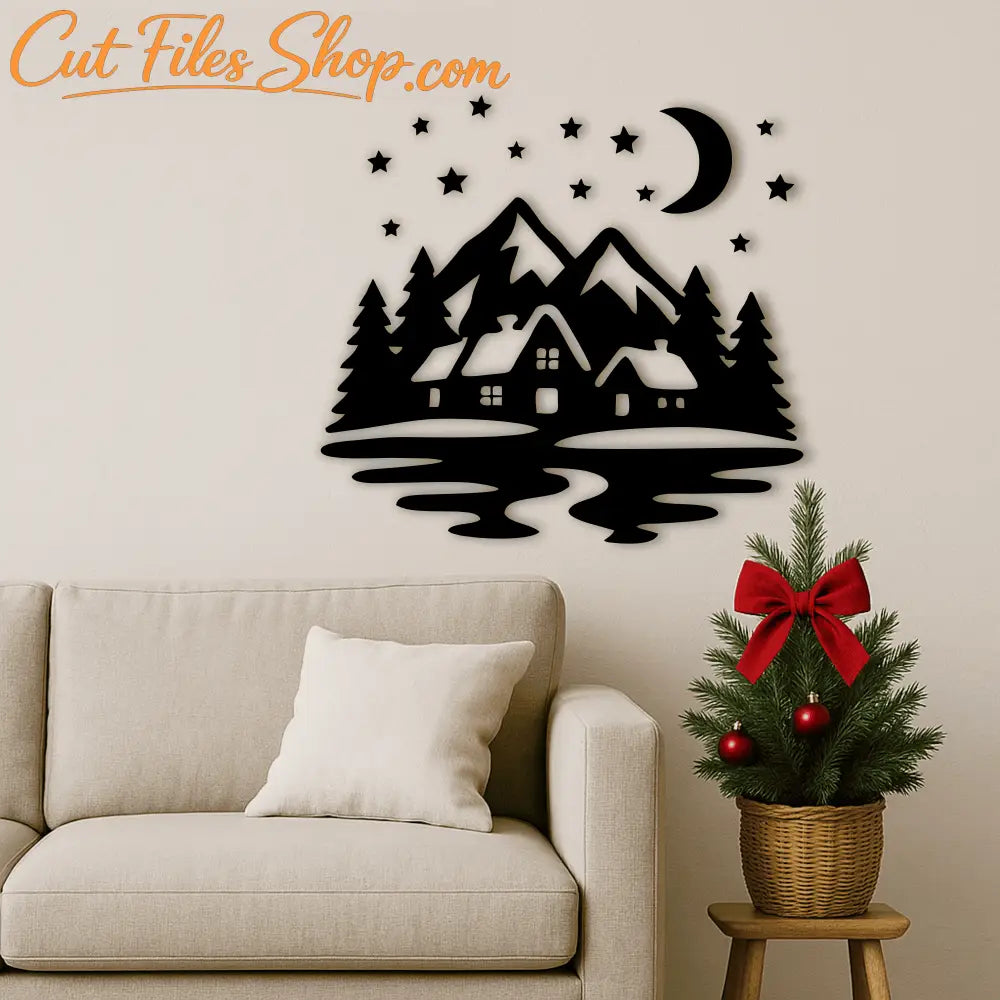 Decorated Christmas tree SVG for holiday décor and crafts