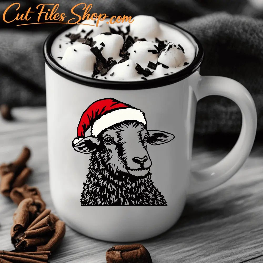Christmas Sheep Design SVG, Sublimation Art for T-Shirts, CNC and Cricut Files
