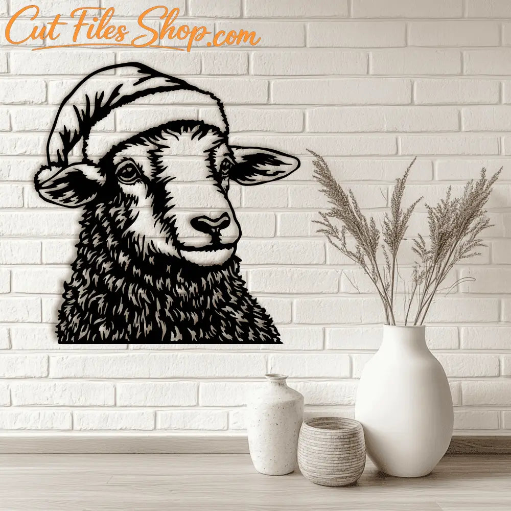 Holiday Sheep SVG Cut Files, CNC DXF, Silhouette & Cricut Christmas T-Shirt Art