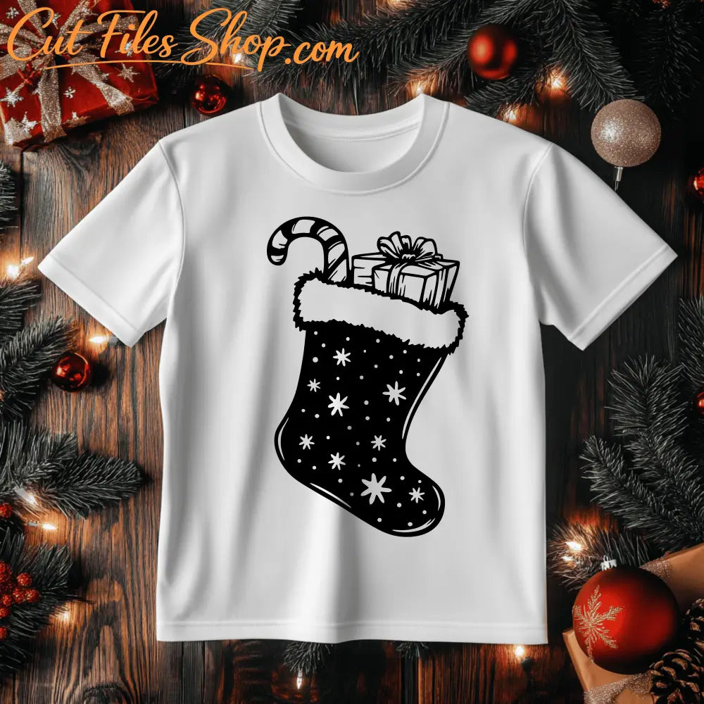christmas socks SVG, DXF, and PNG: Perfect for Cricut, Silhouette, and CNC