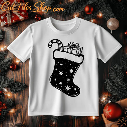 christmas socks SVG, DXF, and PNG: Perfect for Cricut, Silhouette, and CNC