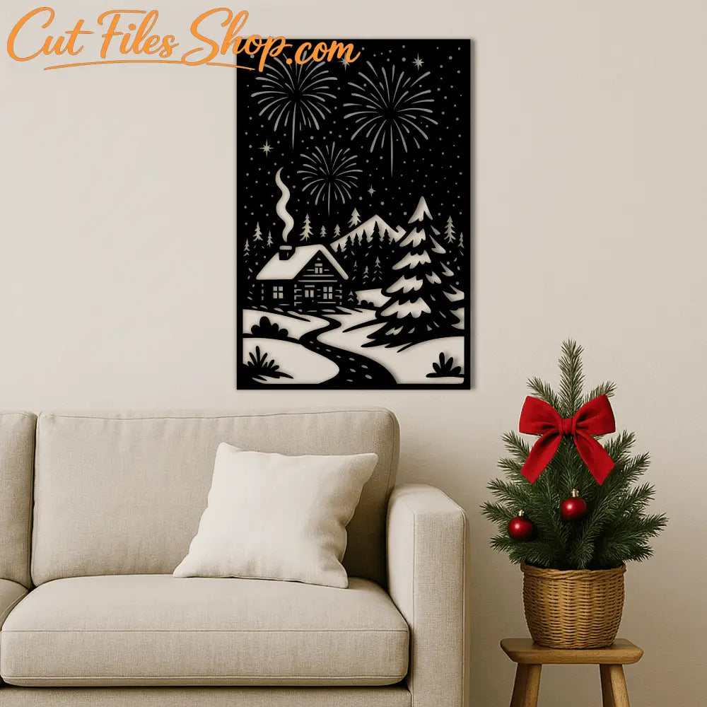 Christmas City Svg Dxf files, Cutting designs for Laser and Cricut, Cut files shop