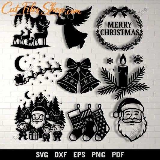 Merry Christmas wreath SVG for festive signs and décor