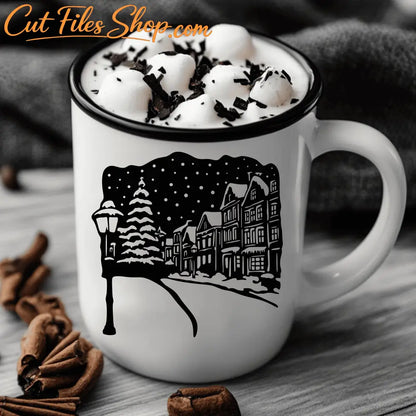 Christmas Village SVG for Cricut Projects, DXF for CNC Plasma, Sublimation Artwork, DIY Holiday Decor