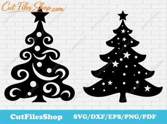 Christmas trees svg for Cricut, Christmas svg cutting files, Christmas tree dxf for Laser cut, Christmas T-shirt design, Christmas art svg, Christmas free vector, Christmas dxf for metal cutting, Christmas tree decoration, Christmas wall decor, dxf for cnc, free svg cut files shop, SVG files
