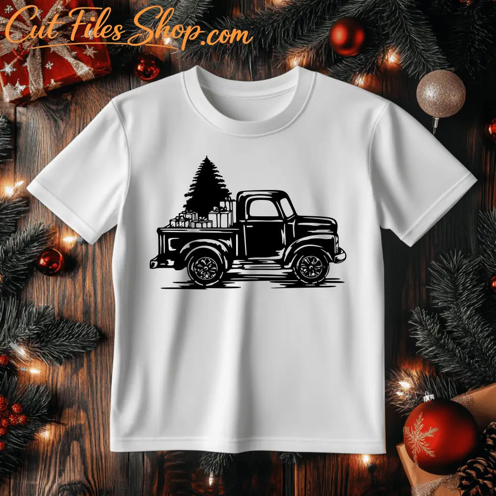 Printable Christmas Truck SVG: Perfect for Sublimation and Iron-On Transfers, Christmas T-shirt design