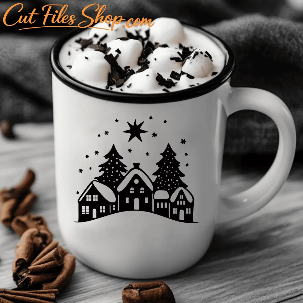 Christmas Village SVG, DXF, PNG | Cricut, Silhouette, CNC. Christmas Gift