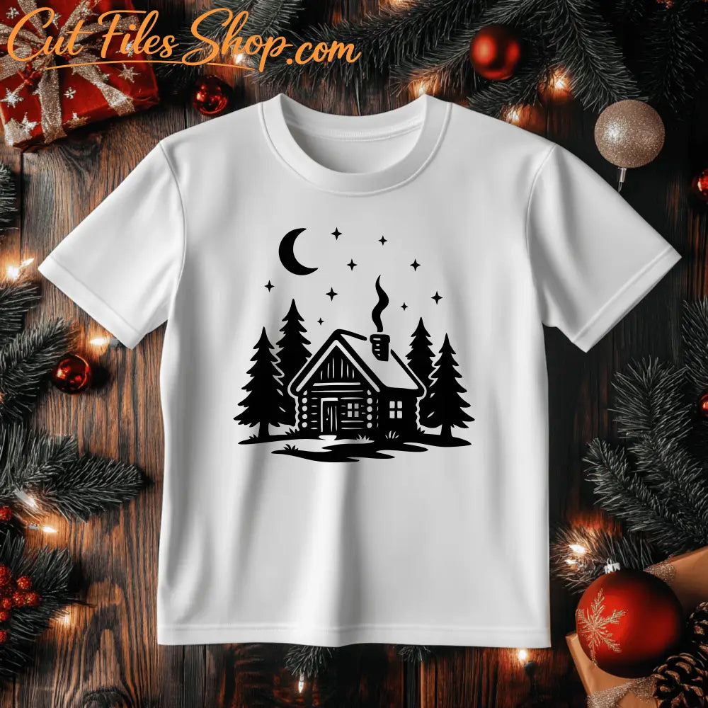 Winter landscape design SVG for Cricut crafts