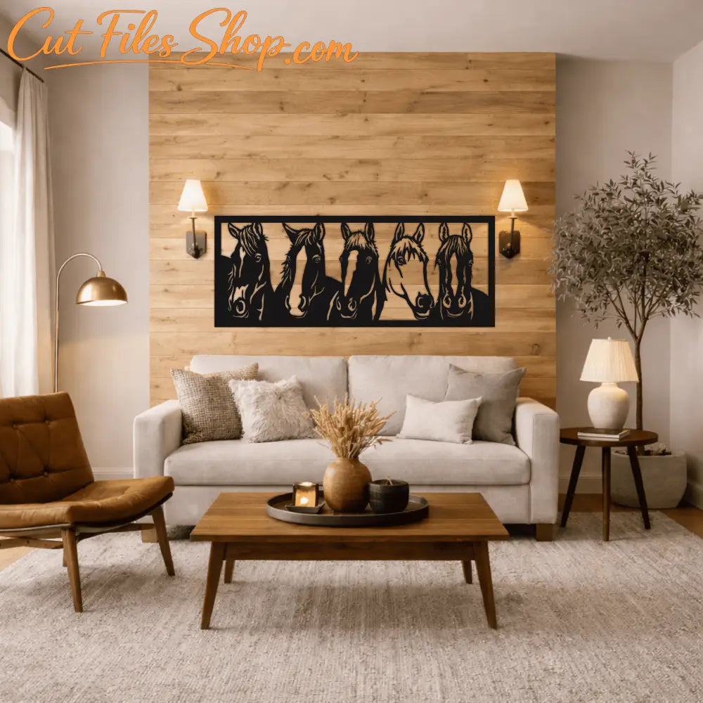 Horse wall decor dxf for cnc