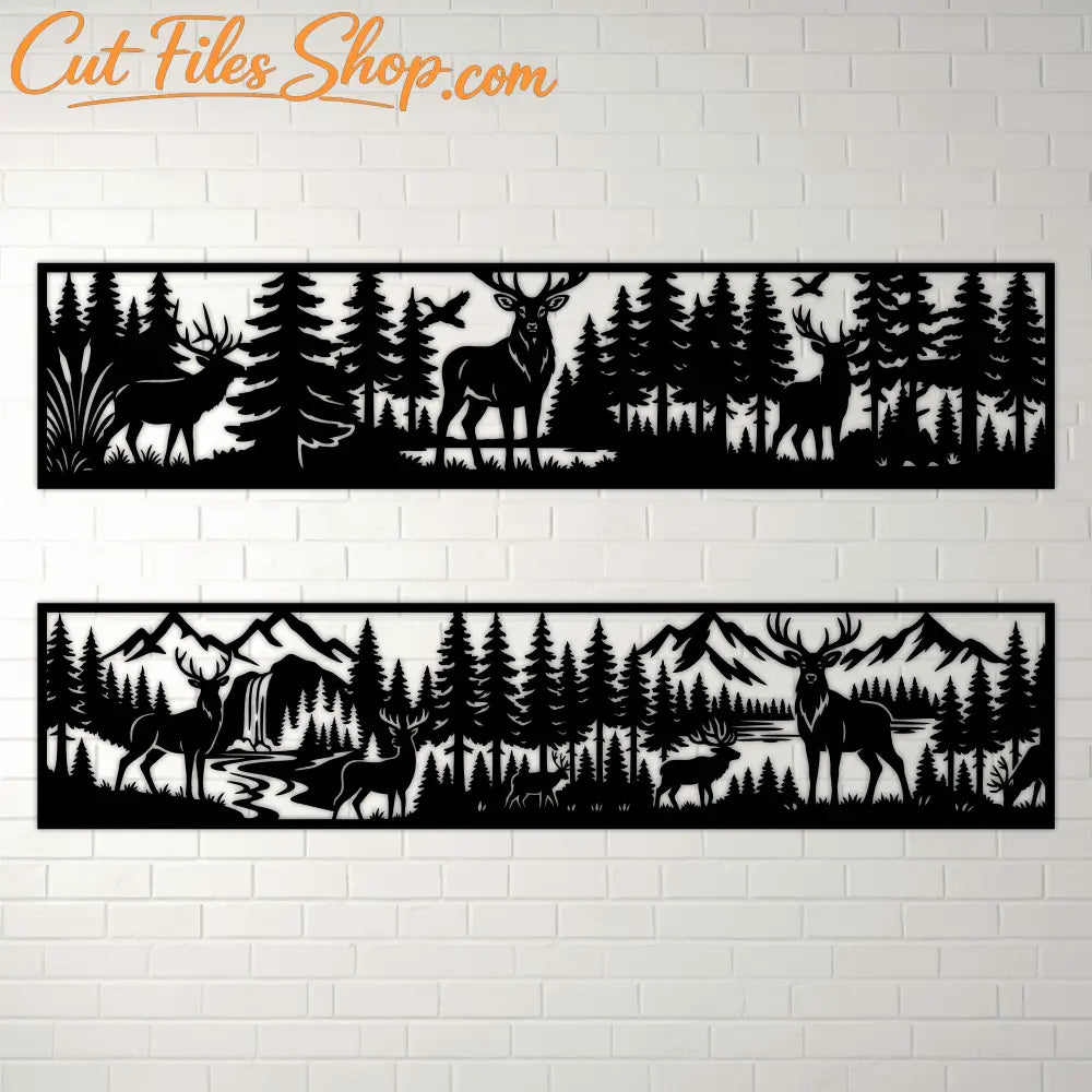 Deer forest cut file collection for wood and metal decor