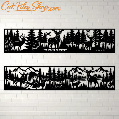 Deer forest cut file collection for wood and metal decor
