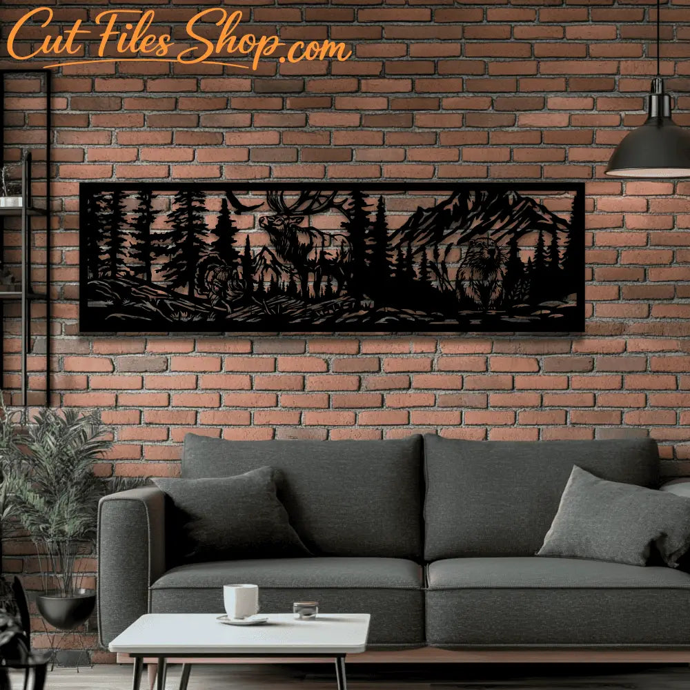 Wildlife Panels Dxf, Bear, Deer, Wolf, Beaver Svg files, Railing CNC Designs