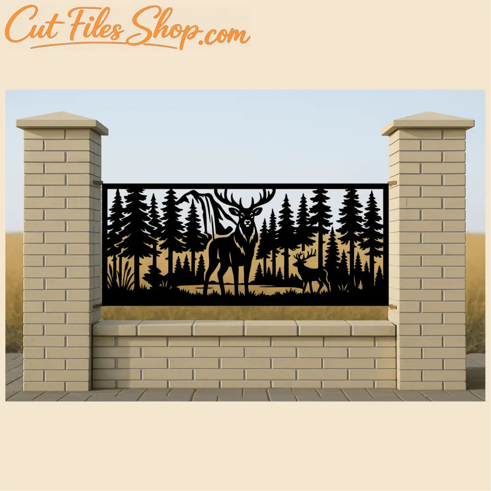 Railing Wildlife landscape rectangle SVG for CNC plasma cutting