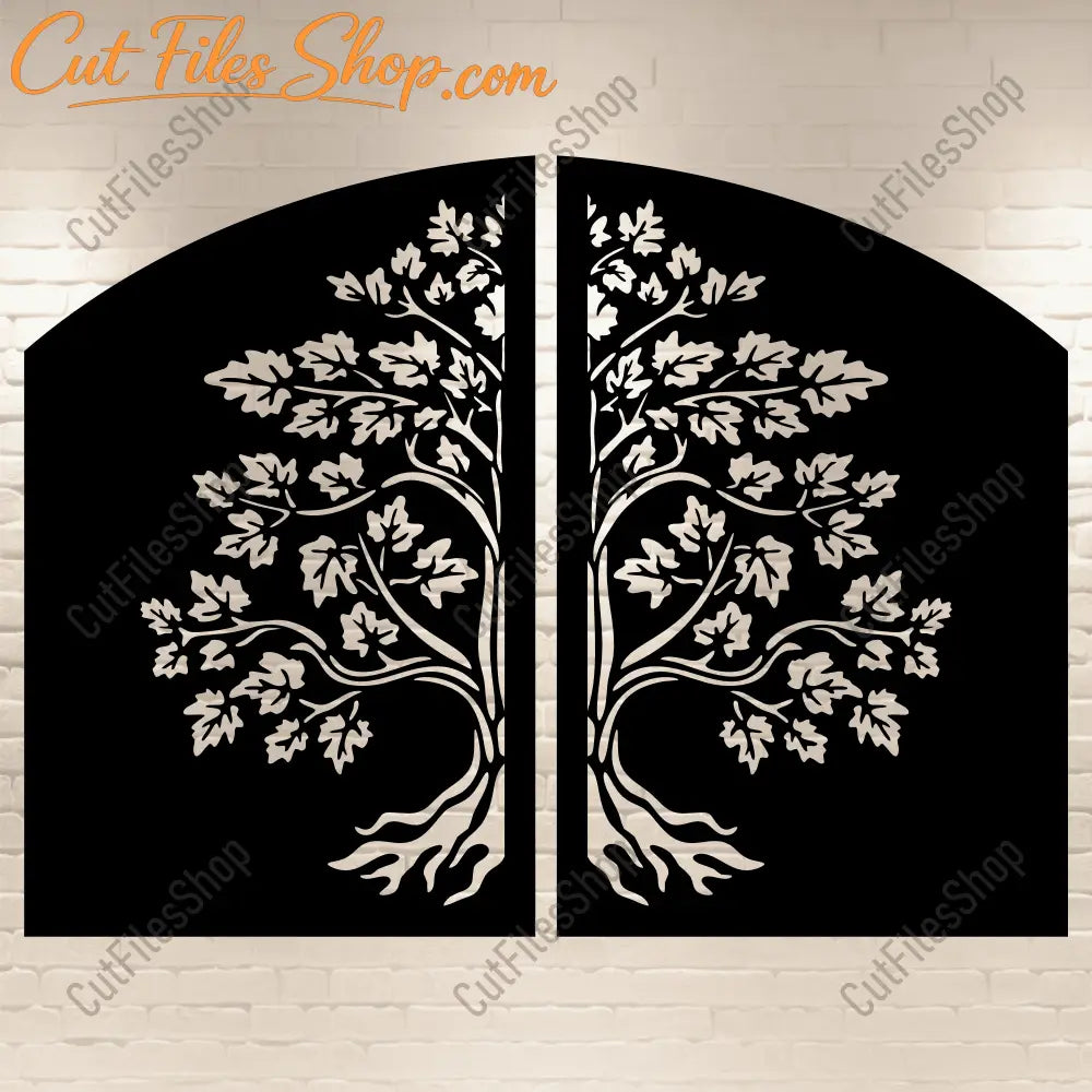 Professional Gate and Railing CNC Patterns: DXF Files Included, Tree Gate Design, Tree Svg, Home decor DIY