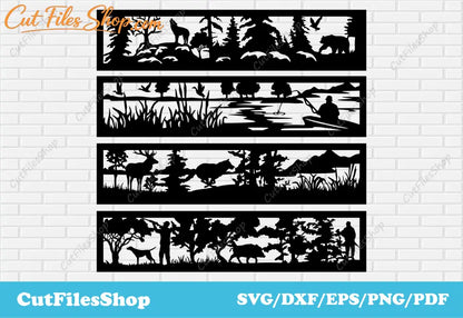 Panels dxf for plasma cutting, dxf screen for laser cut, railing dxf cut files, animals panels dxf, hunting panels dxf, fishing panels dxf, cnc designs, deer screen dxf for laser, bear panel cnc for plasma, wolf panels dxf, railing animals dxf, wildlife panels dxf