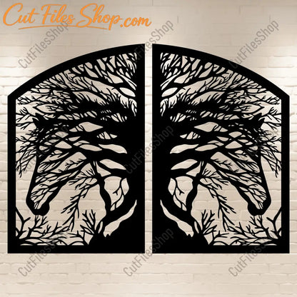 Customizable Gate and Railing Designs: CNC, Laser, and Plasma, Tree Hore Gate Vector Design 