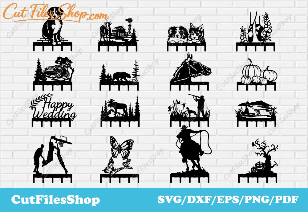 Coat Hooks dxf for Laser Cut, Decor dxf for CNC Plasma Cutting, Wall decor making, hangers dxf, hangers designs dxf, coat hooks designs, dxf decor for cnc, horse wall decor dxf, cowboy wall decor dxf, hunting dxf, fishing wall decor dxf, bear decor dxf, pets decor dxf, sports wall art svg, helloween wall decor dxf, wedding wall decor dxf