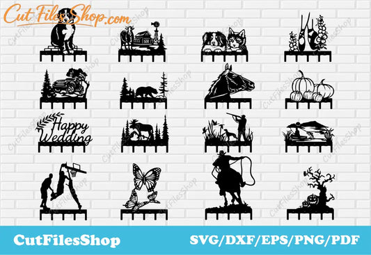 Coat Hooks dxf for Laser Cut, Decor dxf for CNC Plasma Cutting, Wall decor making, hangers dxf, hangers designs dxf, coat hooks designs, dxf decor for cnc, horse wall decor dxf, cowboy wall decor dxf, hunting dxf, fishing wall decor dxf, bear decor dxf, pets decor dxf, sports wall art svg, helloween wall decor dxf, wedding wall decor dxf