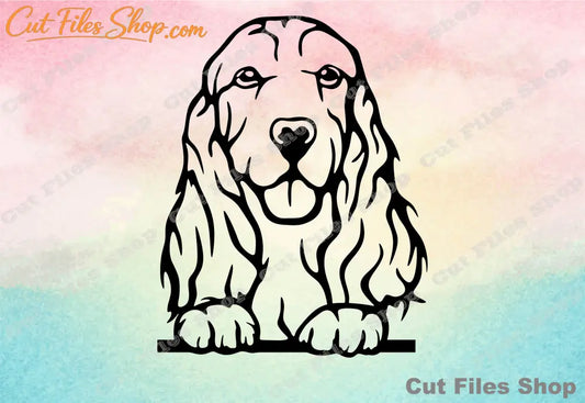Cocker Spaniel cut files, DXF for laser cutting, SVG for cricut, PNG file, vector image, Cocker Spanie dxf, Cocker Spanie svg, dog dxf for cnc, dog vector, dog for cricut
