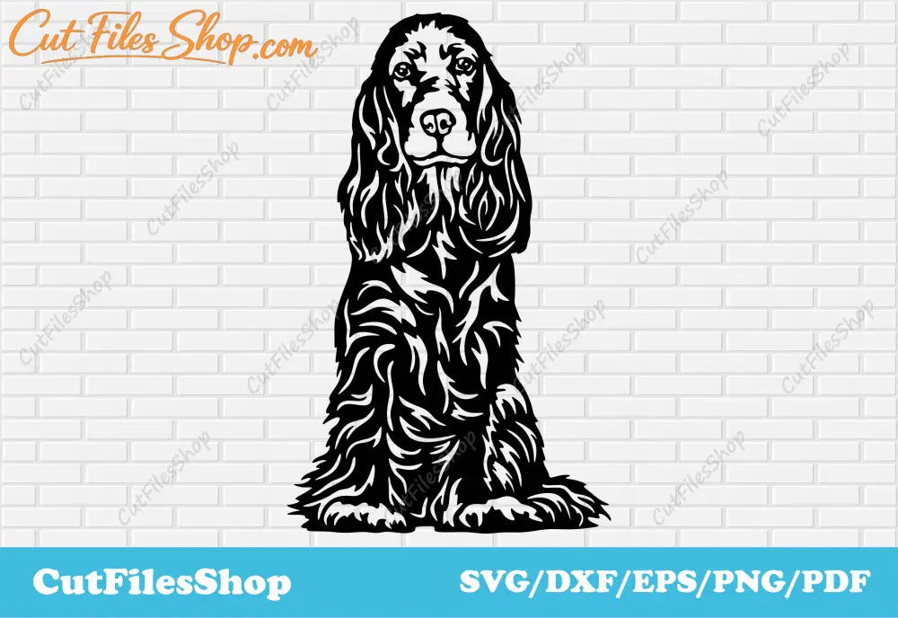 Cocker spaniel svg file for cricut, Dog dxf for laser cutting, Cnc Files for Metal, Png to Svg, engraving metal dxf, svg images download,  ScanNCut free SVG files, Cocker spaniel dxf, Cocker spaniel vector tshirts, png to dxf, Cnc Engraving Vector Images
