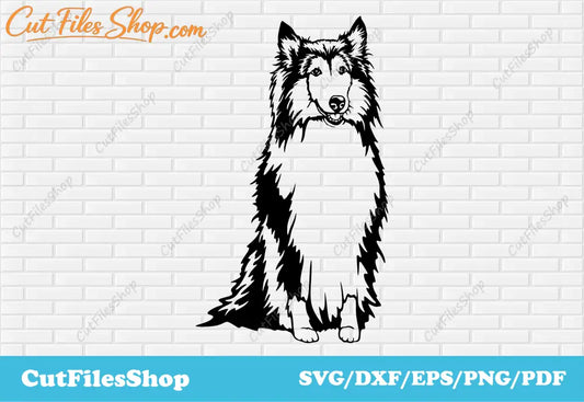 Collie dog svg, collie dog for cricut, pets svg, Clip art dxf for laser, Plasma cutting, cnc cut vinyl, clip art cnc metal art, dog cricut designs svg, dxf cutting files
