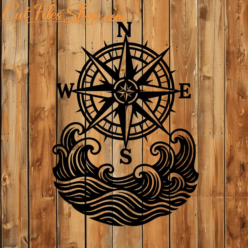 Compass rose vector design for Glowforge engraving