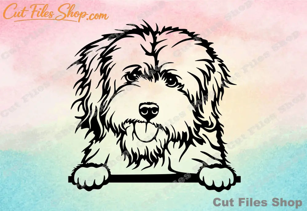Coton de Tulear, peeking dog svg, dog for cricut, dog silhouette, cutout files, custom designs