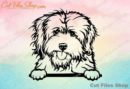 Coton de Tulear, peeking dog svg, dog for cricut, dog silhouette, cutout files, custom designs