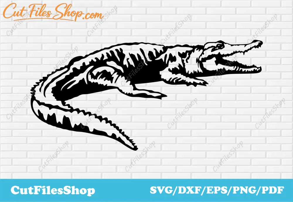 Crocodile svg file, animals cnc files for laser cutting, vector images, Cricut files, t-shirt svg, dxf cutting files for laser, digital svg files for cricut, svg for download, svg laser