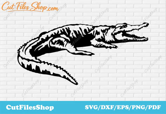 Crocodile svg file, animals cnc files for laser cutting, vector images, Cricut files, t-shirt svg, dxf cutting files for laser, digital svg files for cricut, svg for download, svg laser